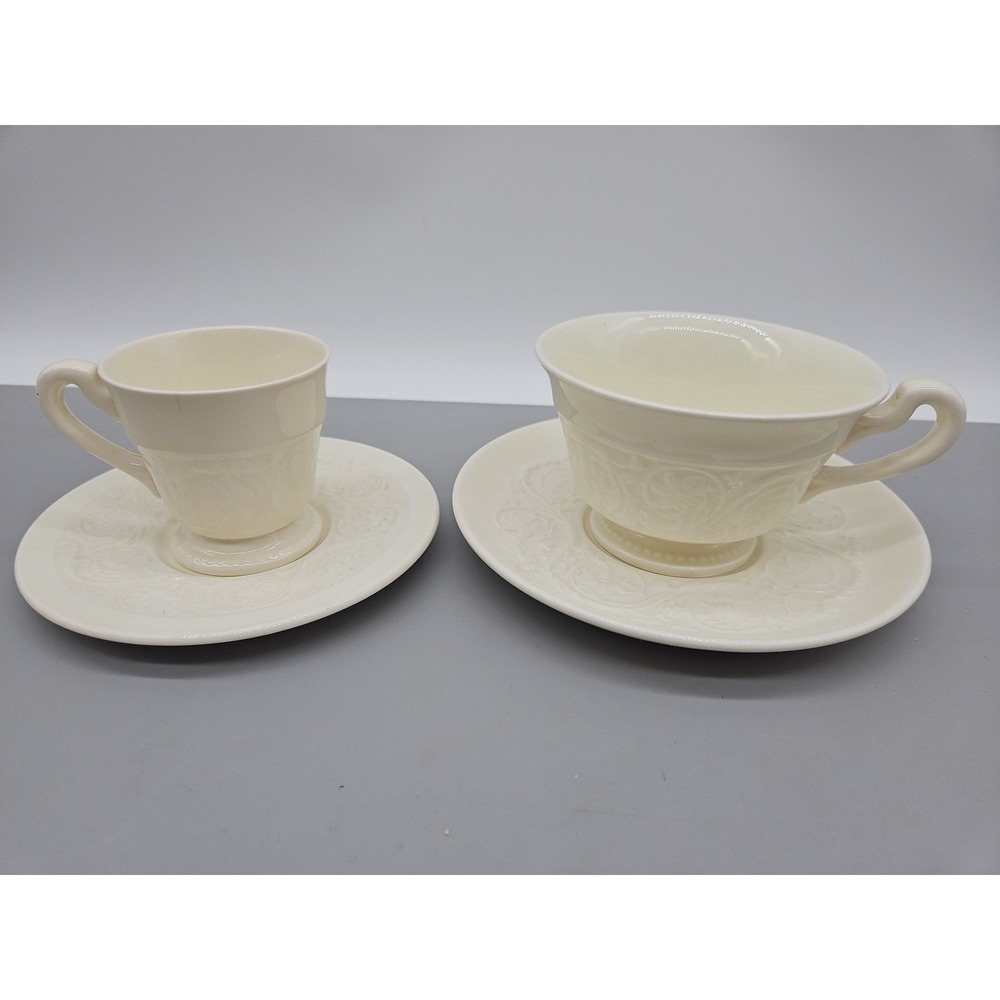 Vintage Wedgwood Patrician Teaโ & Coffee Cup & Saucer Sets Ivory Floral